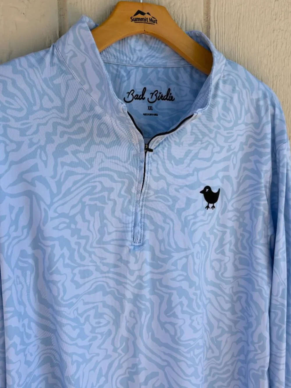 Bad Birdie Golf Drip Tide 1/4 Zip Pullover Sweater Men's 2XL Blue Performance
